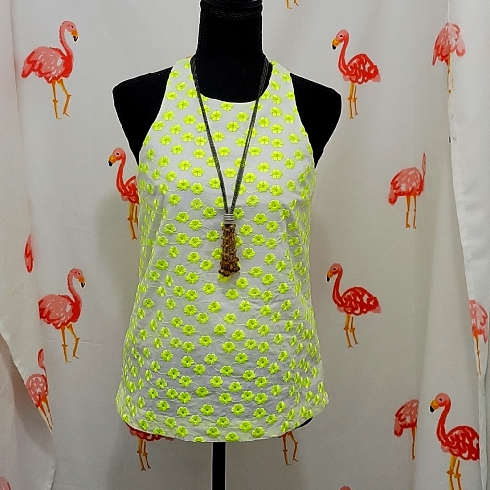 J. Crew Embroidered Floral Tank